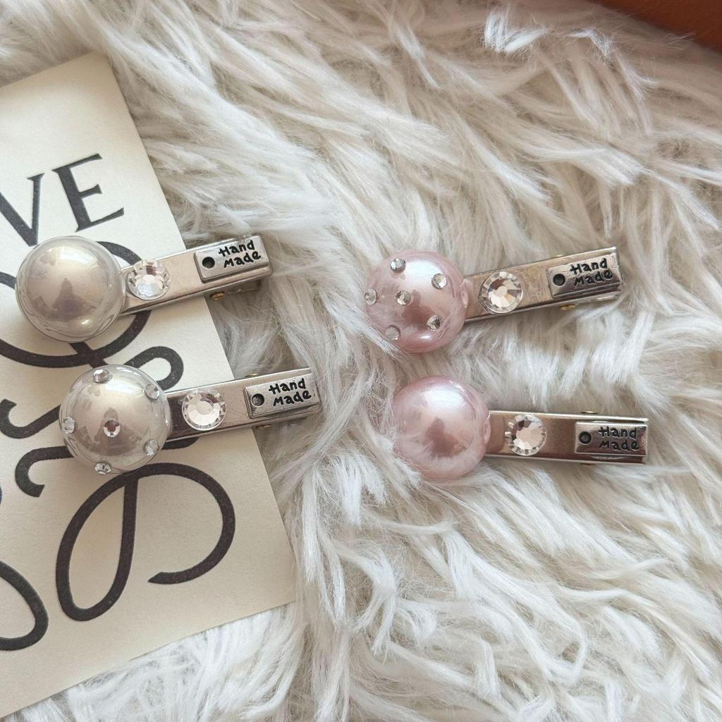 Versatile Rhinestone Bead Hair Clip for Women - Simple Duckbill Side Clip for Bangs