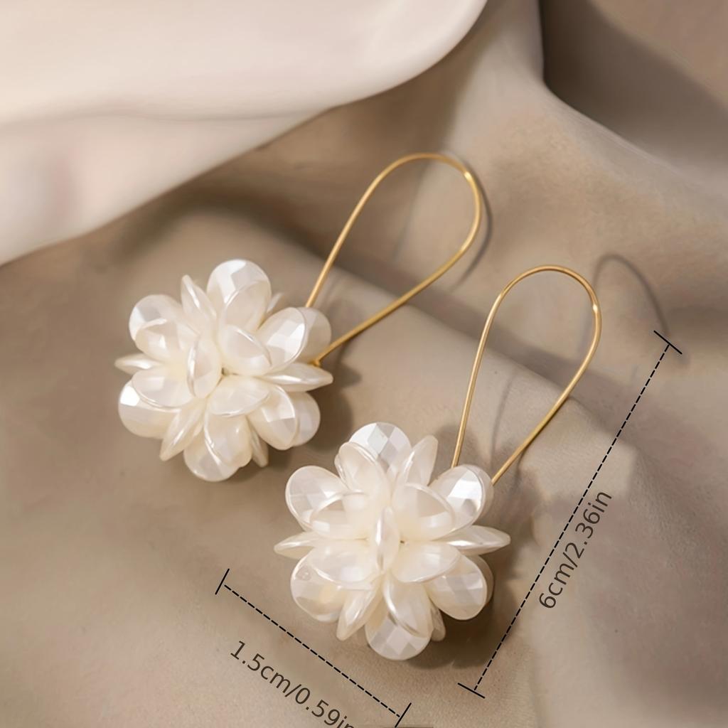 1 para Modne Luksusowe Damskie Kolczyki Wiszące z Dekoracją Kwiatową