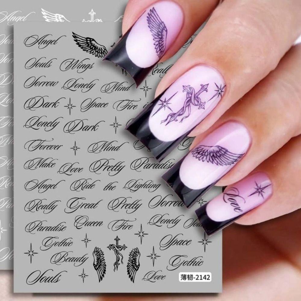 Self-Adhesive Wing Nail Art Stickers Thin Nail Decorations Nail Decorative Stickers Home DIY