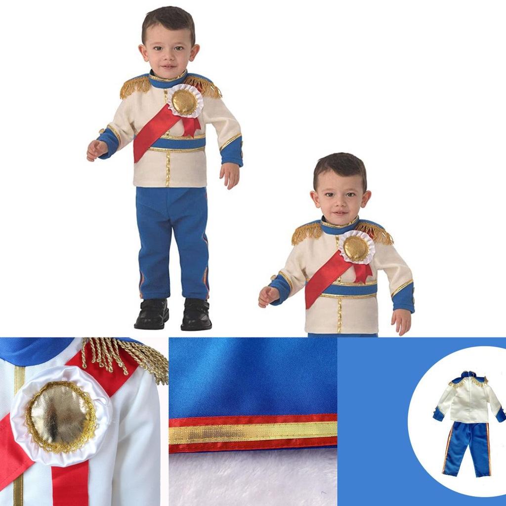 Luxurious Child Royal Prince Outfit For Halloween Masquerade Cosplay King Attire