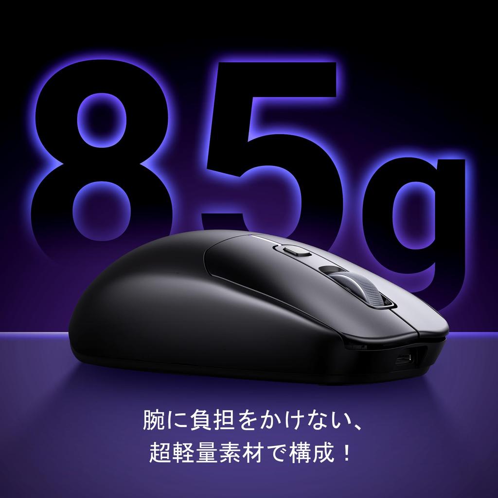 UGREEN Wireless Mouse, USB-C Rechargeable, for Work and Gaming, Bluetooth 2.4G, Wired, and Side Buttons, Repositionable, Software Included, 5000 DPI,