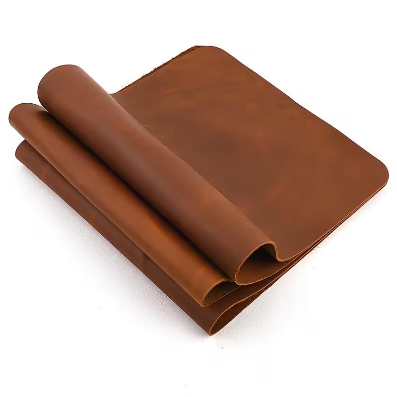 

Crazy Horse Leather Head Layer Cowhide Yellow Brown 2mm Handmade DIY Genuine Leather Fabric Hand Bookbook Leather Bag Wallet Car 10x20cm