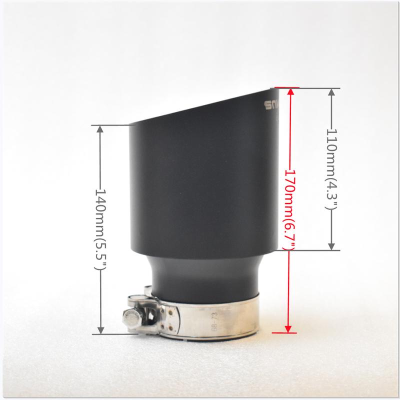 RE Car exhaust pipe frosted black slanted mouth, universal modification tip for automobiles
