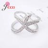 Newest Original 925 Sterling Silver Adjustable Ring Big Starfish Paved Shiny White Crystals Opening Rings Women Accessory