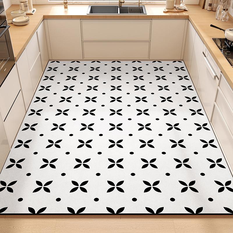 Kitchen Rug PVC Leather Waterproof Non-slip Floot Mat Large Size Oil-proof Stain-resistant Foot Mats Modern Home Decor Carpet