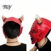 Full Head Masque for Haunted House Horror Red Devil Masque, Scary Demon Face with Professional Decoration Horn, Adult Latex Cosplay Costume Halloween,