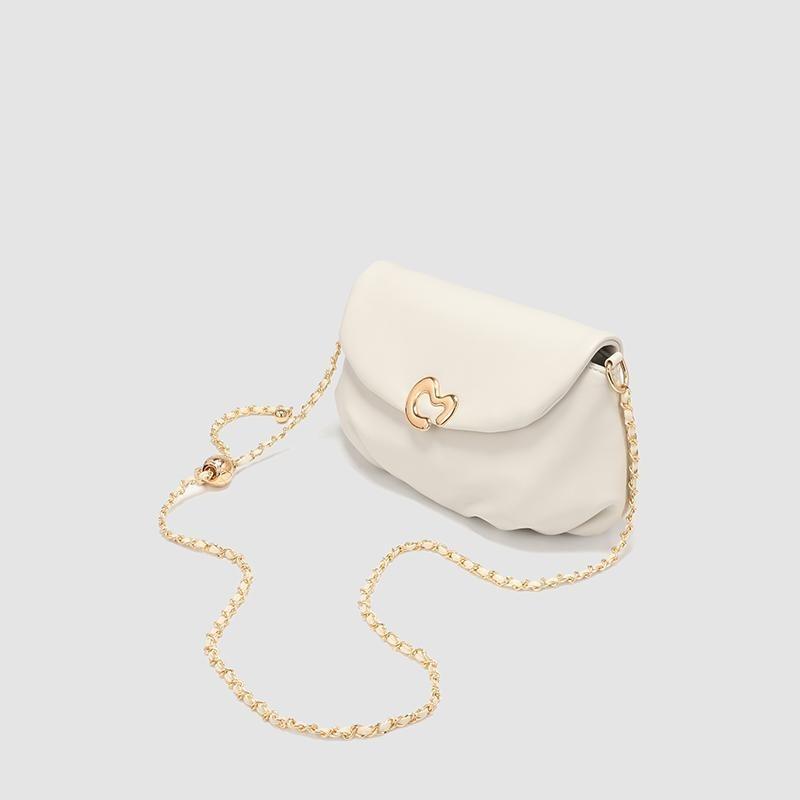 Premium texture messenger small bag women's new niche design white cloud bag shoulder chain bag