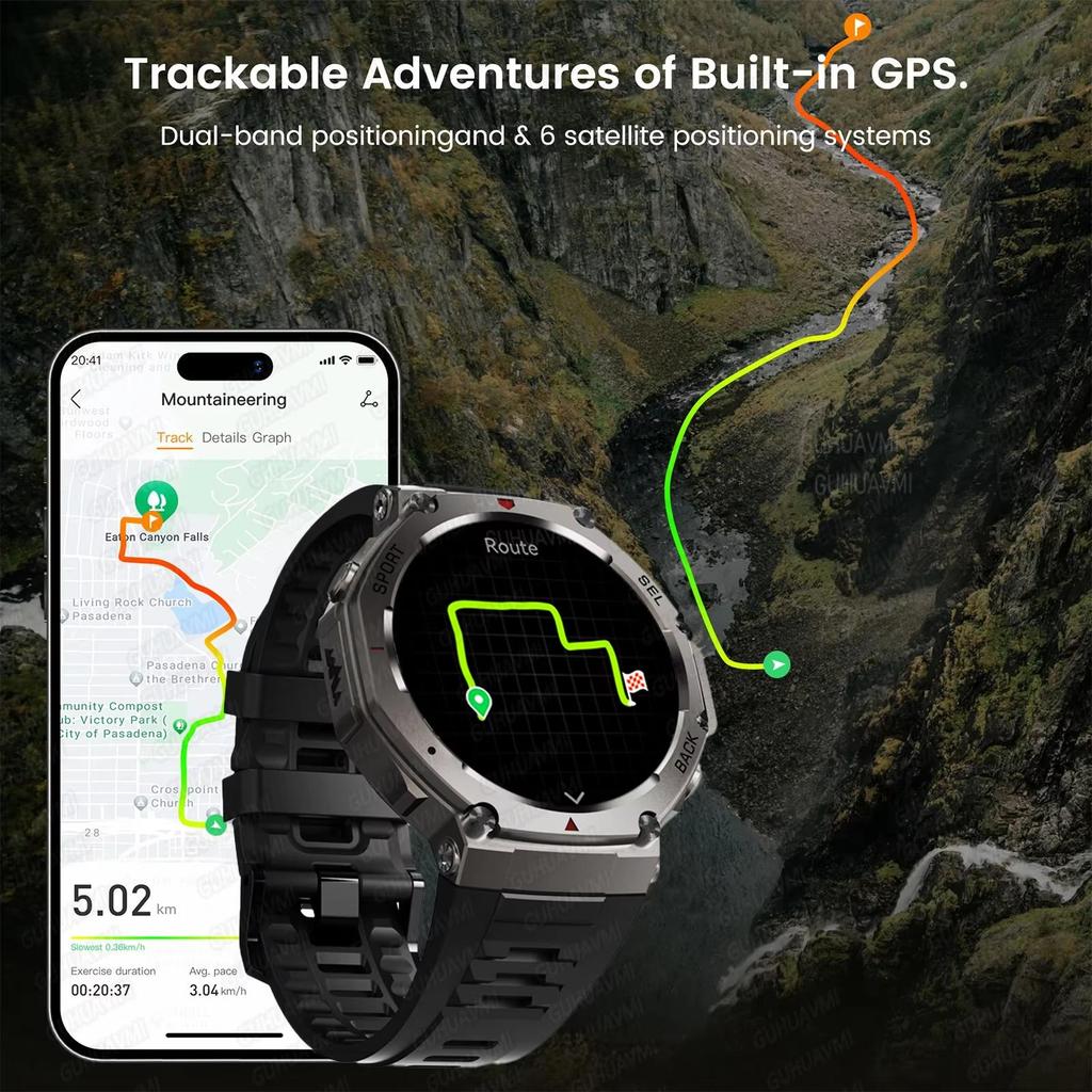 2026 Nové GPS chytré hodinky Prémiové vojenské chytré hodinky Pánské Kompas Výškoměr 10ATM Vodotěsné 170 Sportovních režimů Vestavěné GPS BT volání