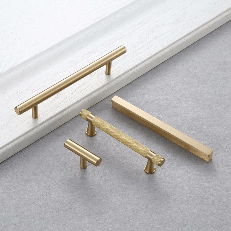 Gold Brass & Pure Copper Handle for Bedside Table, Cabinet, or Door Knob – Multiple Sizes
