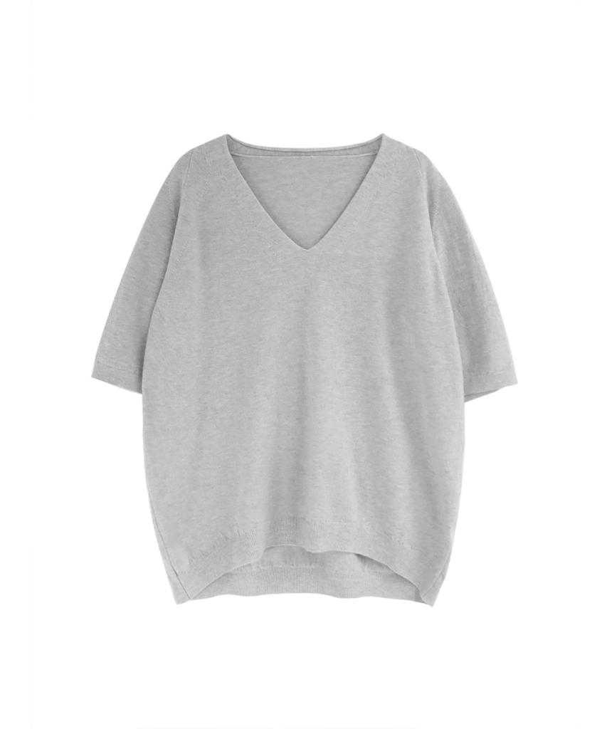 Baseukala V-Neck Half Sleeves Knitwear (7Colors)