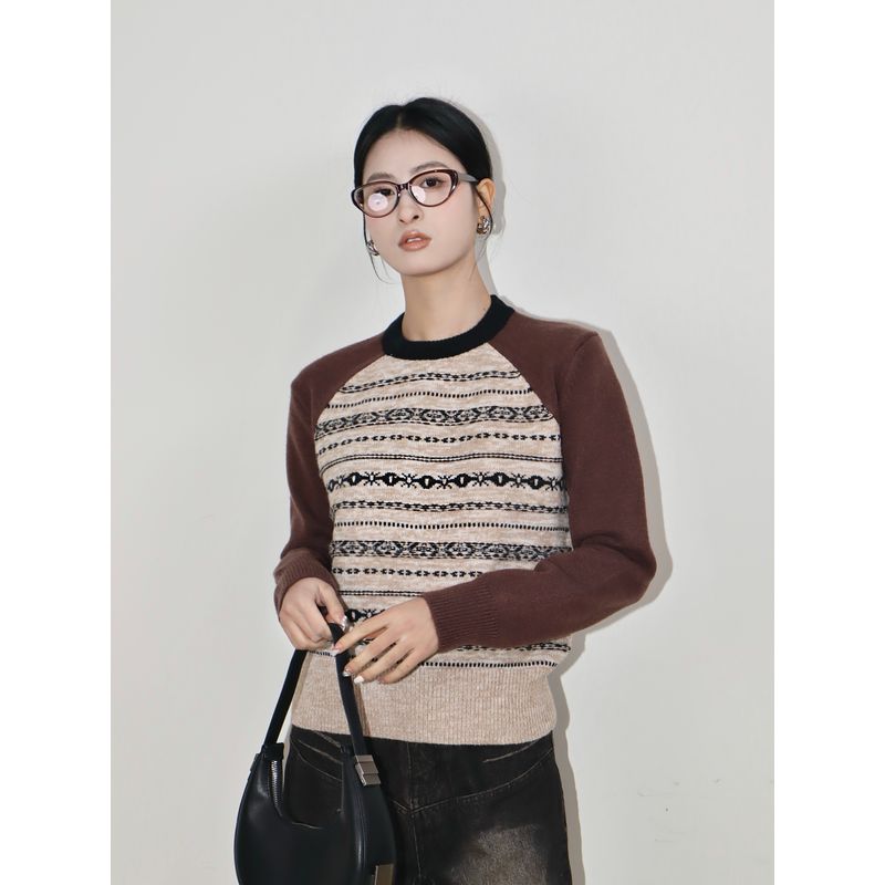 

Модный стиль Справедливый остров Кашемир Жаккардовая вязка Внутренняя базовая рубашка Женский Осень/Зима Приталенный Элегантный Утягивающий свитер Толстый Rice Gray M