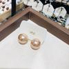 Elegant Pearl Stud Earrings Women's Fashionable Jewelry Geometric Design Luxury Feelings Fashion Commute