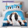 Lola Indigo Pattern Bedding,Quilt Set Quilt Cover Pillowcase Home Birthday Gift (1 * duvet cover + 2 * pillowcase, without core)