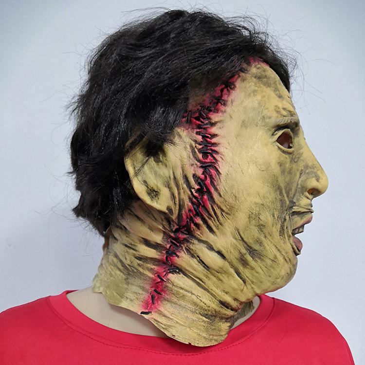 Copricapo horror di Halloween copricapo maschera Texas Chainsaw Massacre copricapo oggetti di scena film maschera di lattice per mascherata copricapo