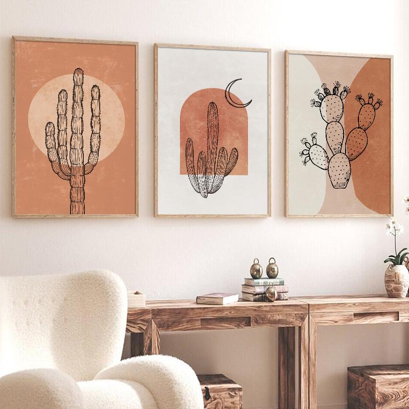 

Абстрактное растение кактус Луна холст картина Бохо настенный художественный постер и принты скандинавские настенные панно для гостиной, украшения дома