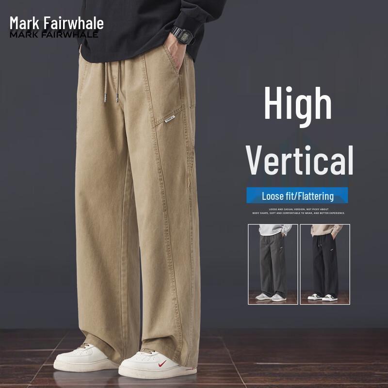 

Mark Fairwhale Men s 2025 Spring/Autumn Loose Straight-Leg Casual Pants 3XL