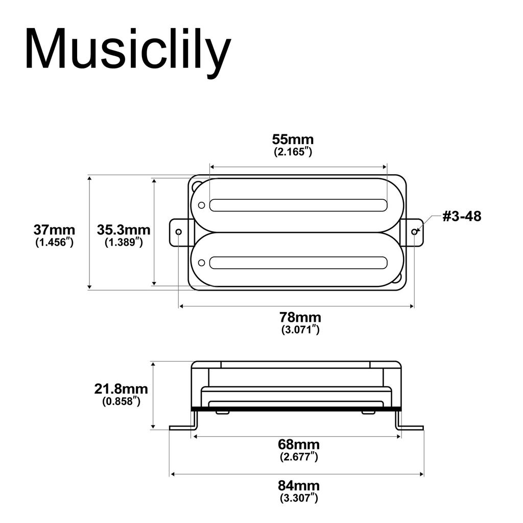 Artec HXTN Super Power Dual Hot Rail Ceramic Humbucker PU for Electric Guitar Zebra Pickup, 10K, Neck,