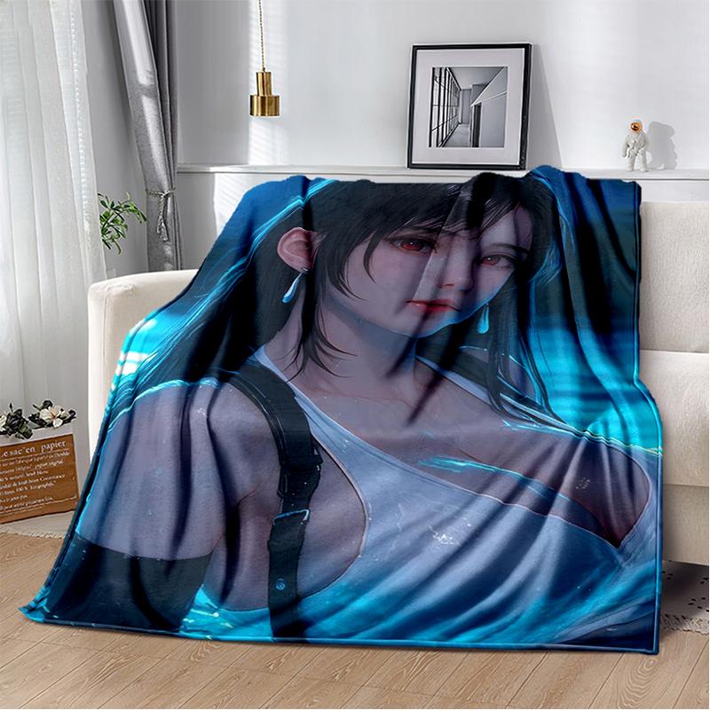 2025 New Style Final Fantasy Games Cloud Tifa Aerith Sephiroth Blanket,Soft Throw Blanket for Home Bedroom Bed Sofa Cover Kids