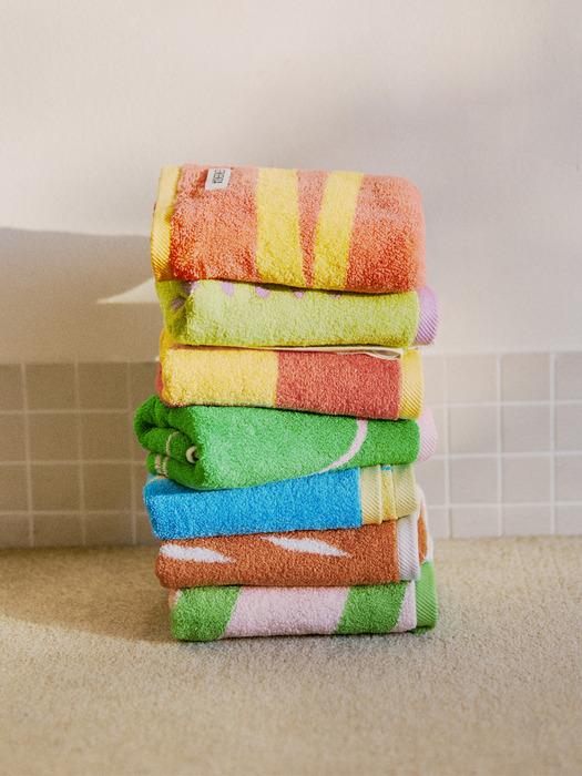 KEENGENERA Premium Towels, Practical Cotton Towels, Sunlight, 6 Sheets SUNSHINE_Stroll 6P