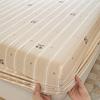 Korean Double-Layer Yarn Fitted Sheet Set Printed Mattress Protective Cover for Naked Sleep Skin-Friendly Dust Cover Kit for Bed