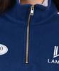 Ellamo Women'S Terry Track Half-Zip Collar Oversized Sweatshirt [Blue]