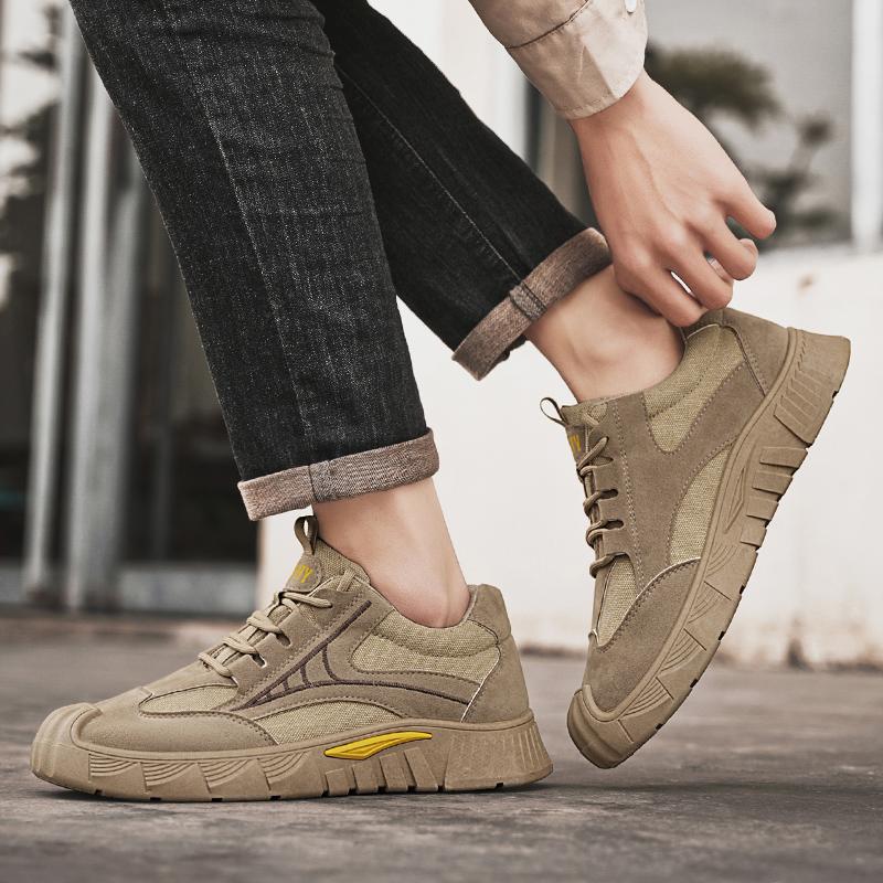 New Men's Work Shoes Outdoor Non-slip Wear-resistant Hiking Shoes Spring Mens Casual Lightweight Sneakers 