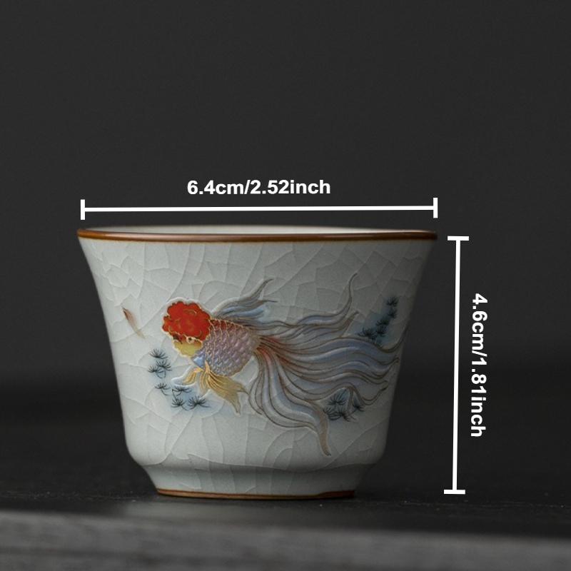 Ru Klin Porcelain Teacup Chinese Kung Fu Gongfu Master Cups Ceramic Retro Tea Bowls Tea Ceremony Teaware Set Household Drinkware