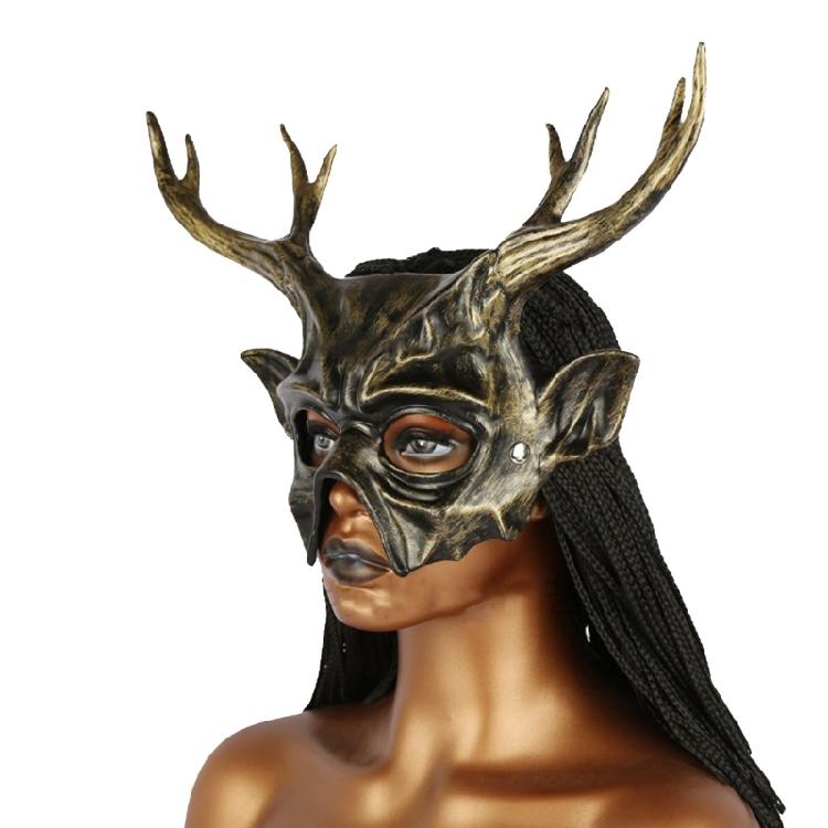 Masquerade Mask Reindeer Horn Mask Party Mask Animal Mask Halloween Mask Mardi Gras Mask Carnivals Mask