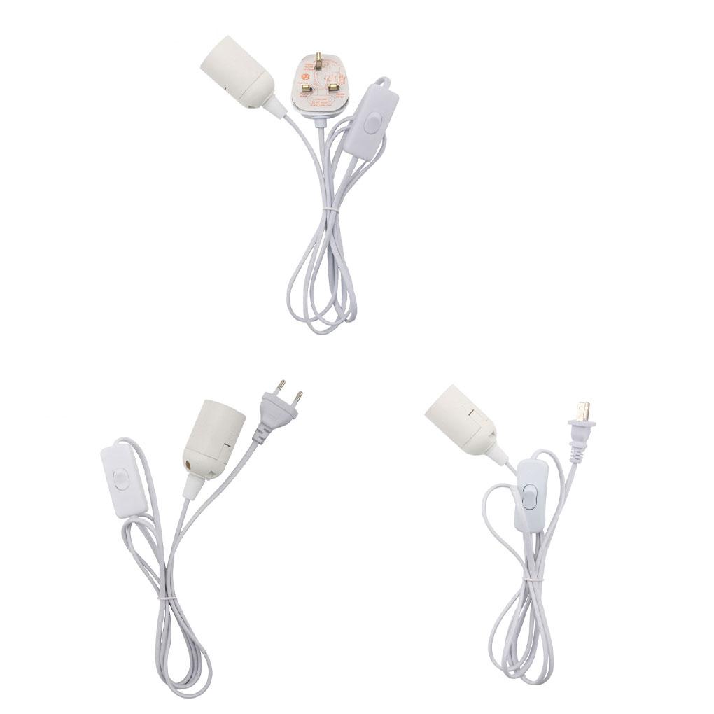 EU/US/UK Plug Lamp Base Holder Power Cord Cable 1.8m E26 Hanging Pendant LED Fixture Lamp Bulbs Socket Cord Adapters With Switch
