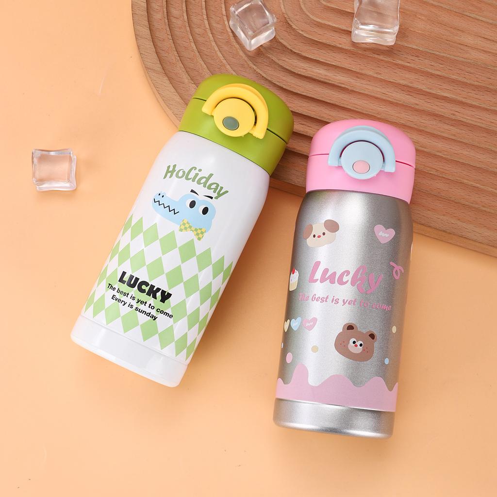 Cartoon Cute Bullet Cover Thermos Cup High Value Stainless Steel Student Camping Water Cup Men's and Women's Portable Direct Drinking Cup