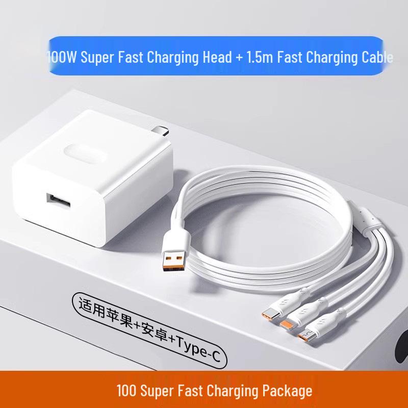 Universal Fast Charge 3-in-1 Multi-Port Cable: Type-C, Android, 3-Head