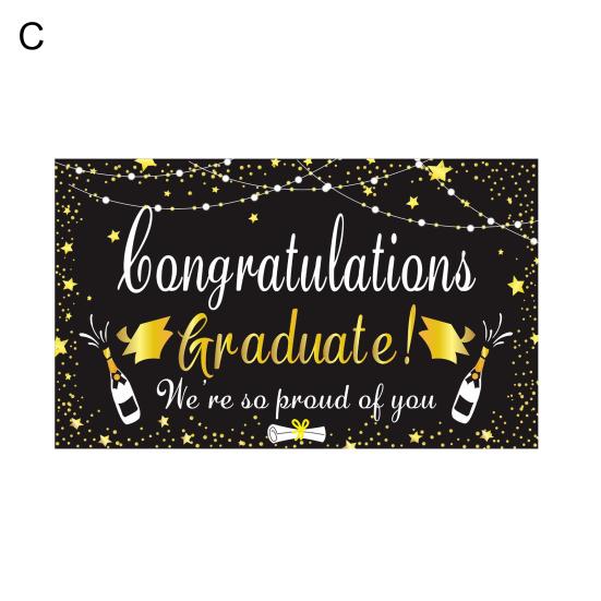 Foldable Graduation Backdrop Anti-Fall Polyester Non-Fading Hanging Graduation Banner Party Supplies