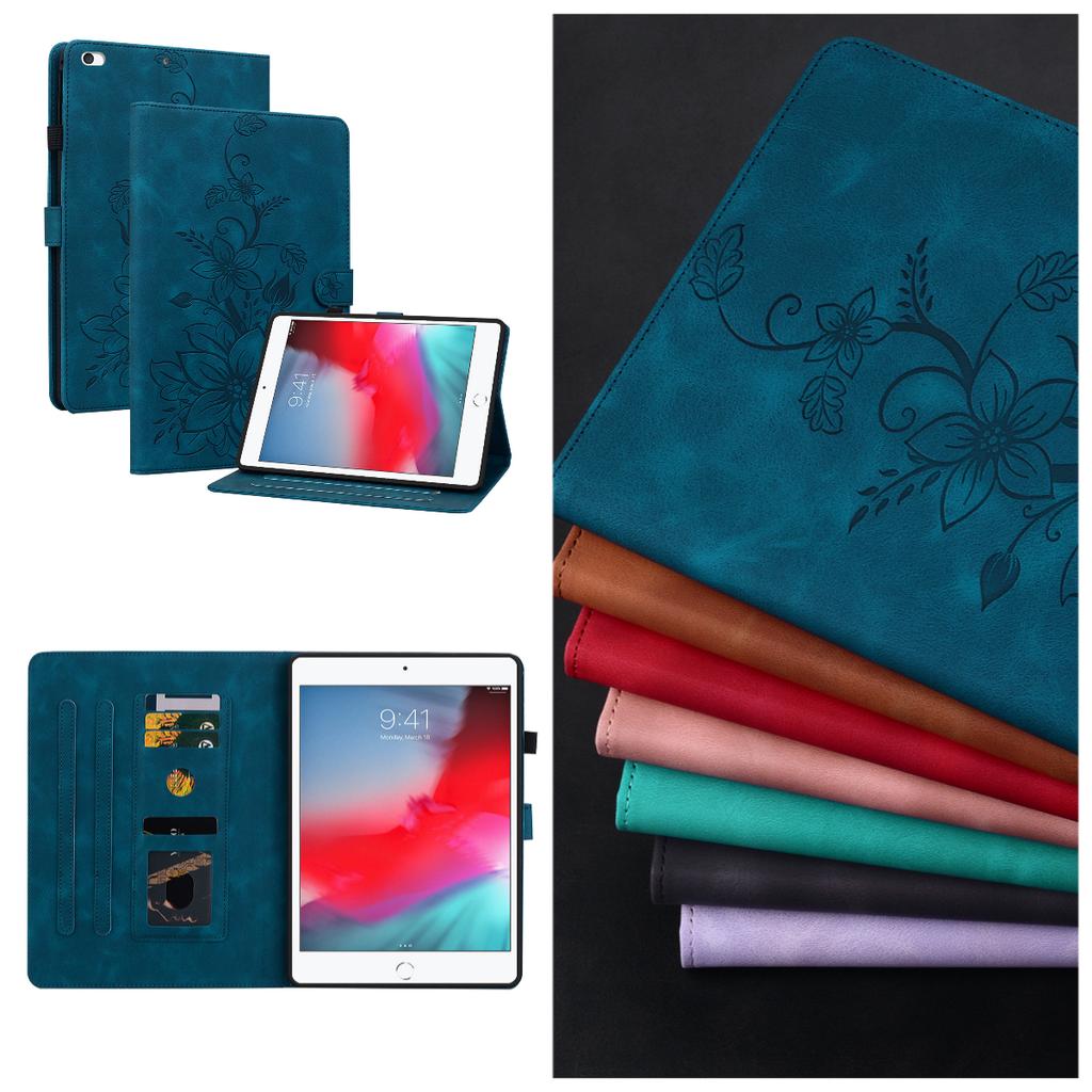 For Apple iPad 9.7 (2018) (Also Known As iPad 9.7" 6th Gen,iPad 9.7" (6th generation)).PU Leather Exquisite Floral Embossed Design Tablet Case