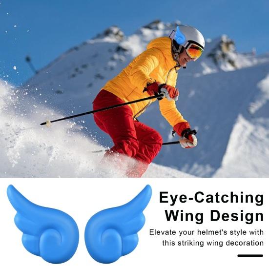 1 Pair Motorcycle Helmet Wing Decoration Adhesive Universal Cycling Scooter Bicycle Motorbike Skateboarding Helmet Decorative Wing Helmet Accessories