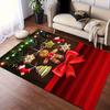 1pc Christmas Themed Rug, Gingerbread Man and Red Bow Print, Bedside Carpet, Non Slip Laundry Room Mat, Machine Washable Water Absorbing Ent