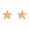 Exaggerated holiday style inlaid pearl starfish earrings beach style marine animal earrings