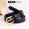 Womens Genuine Leather Belt With Metal Buckle Slim Waistband Jeans Office Casual Style