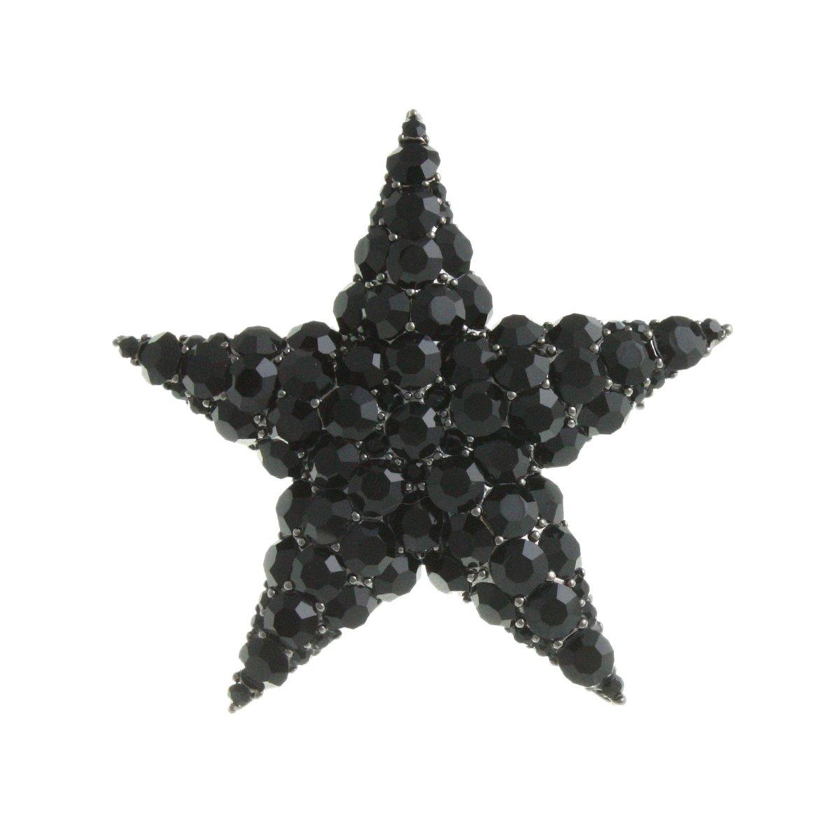 

VINGTAINE Brooch Star M Size Star Crystal Black Diamond Jet [Vantaine] BR-66 (Black) чёрный