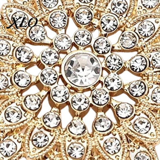 Backpack Decoration Pin Sparkling Rhinestone Sunflower Brooch, Golden Plated Floral Lapel Women Flower Accessory Pin, Dainty Clothing Jewelry