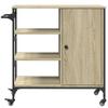 Kitchen Trolley in Sonoma Oak Finish 87.5 x 38.5 x 84.5 cm Particleboard