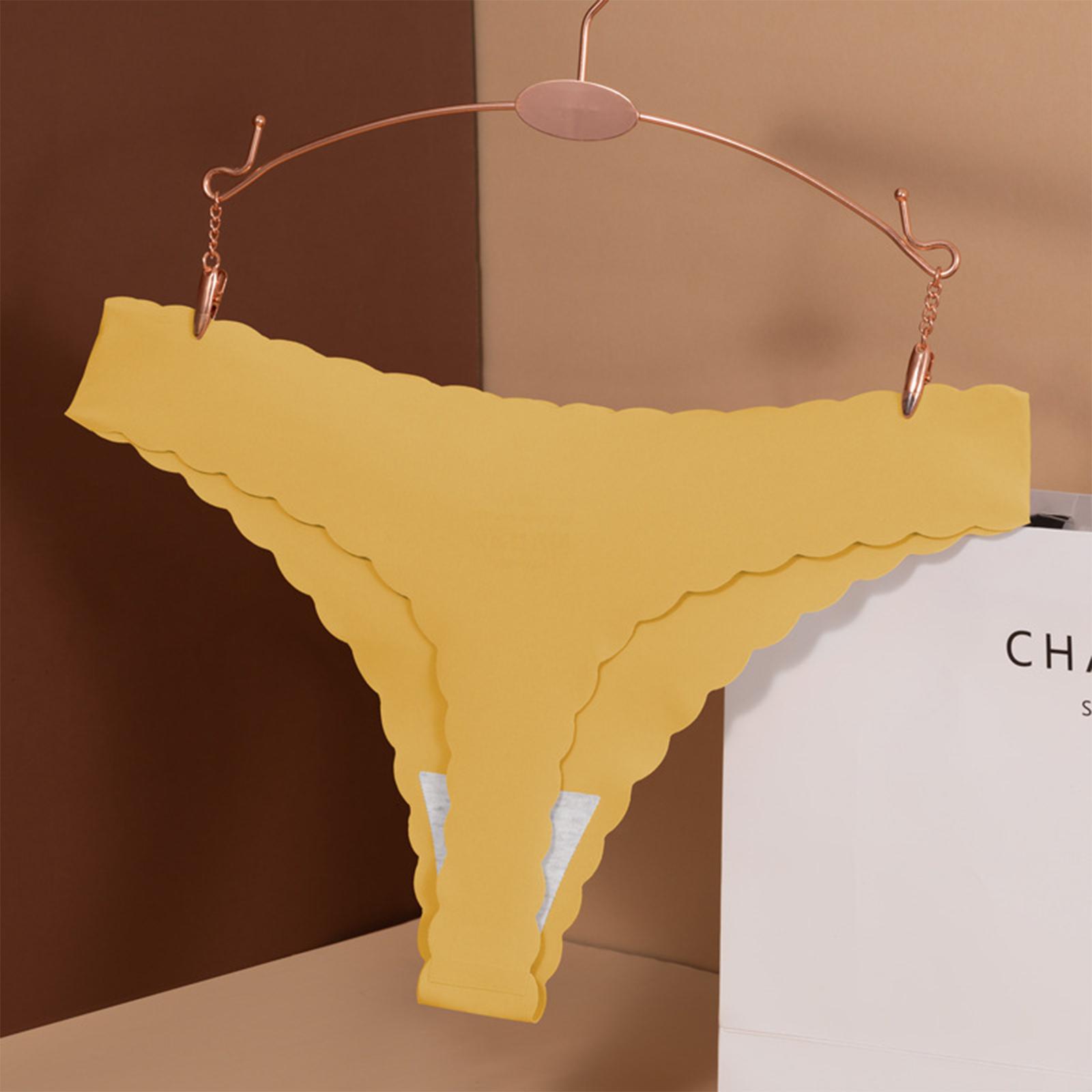 

Женское бесшовное нижнее белье, Женское сексуальное нижнее белье из ледяного шелка с низкой посадкой XL жёлтый