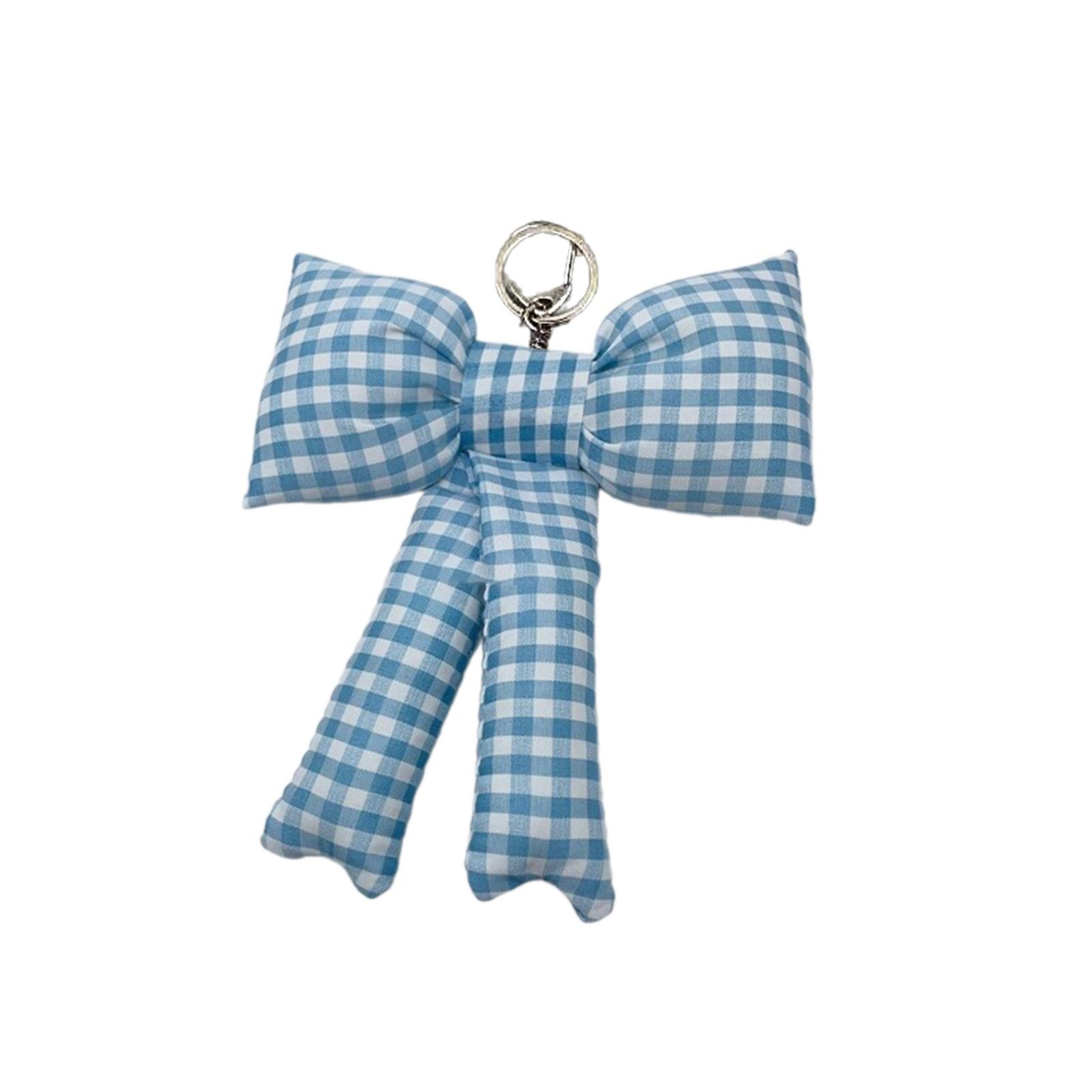 

Стильный клетчатый телефонный кулон-бантик для сумки Удобный телефонный шнурок Практичные телефонные украшения на любой случай синий