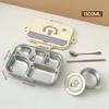 4/5 Compartment 304 Stainless Steel Divided Bento Lunch Box Set For Student Kid Heatable Sealed Lunch Container With Cutlery&Bow