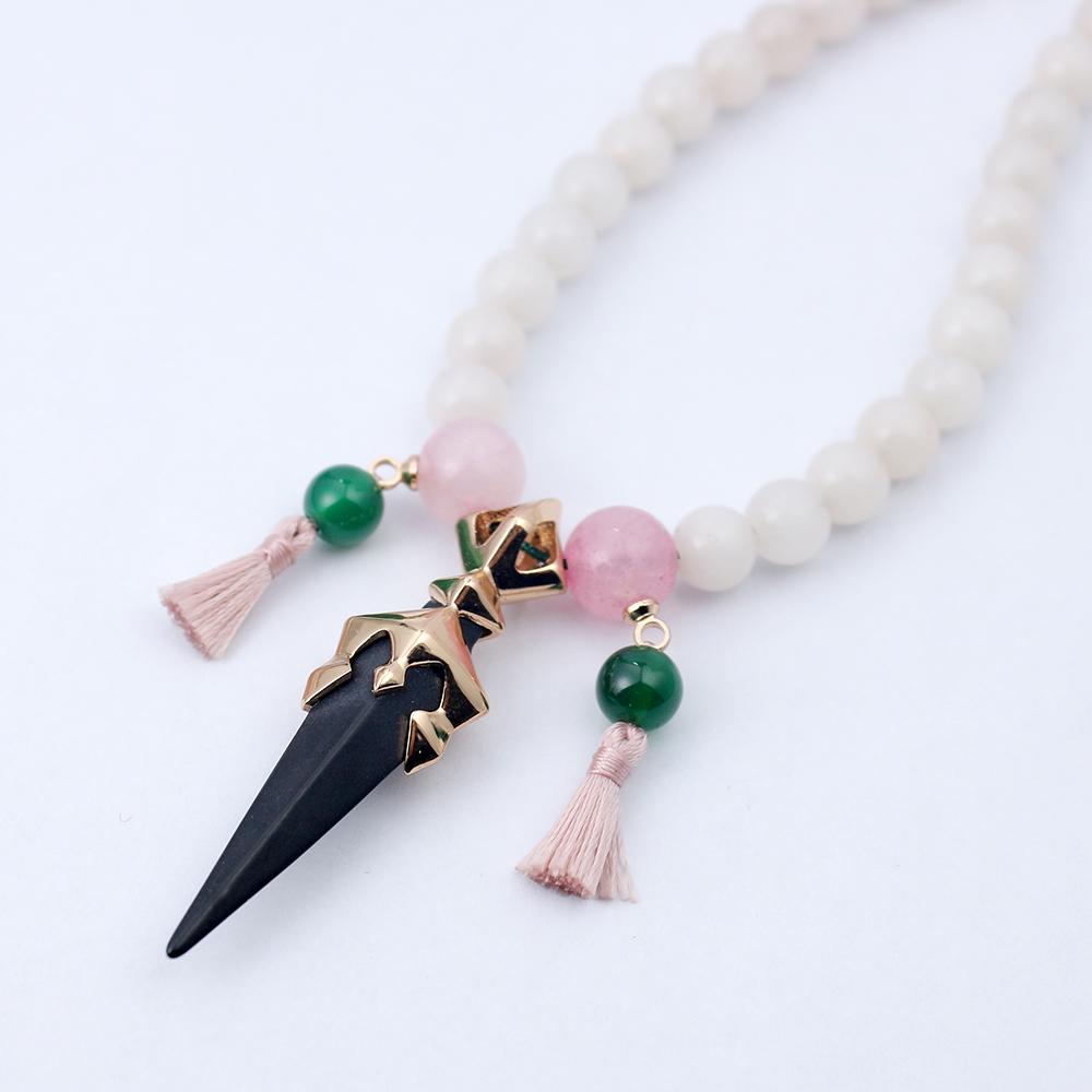 Game Genshin Impact Xiao Cosplay Necklace Unisex Devil Pestle Vigilant Yaksha Pendant Beads Chain Choker Jewelry Accessories