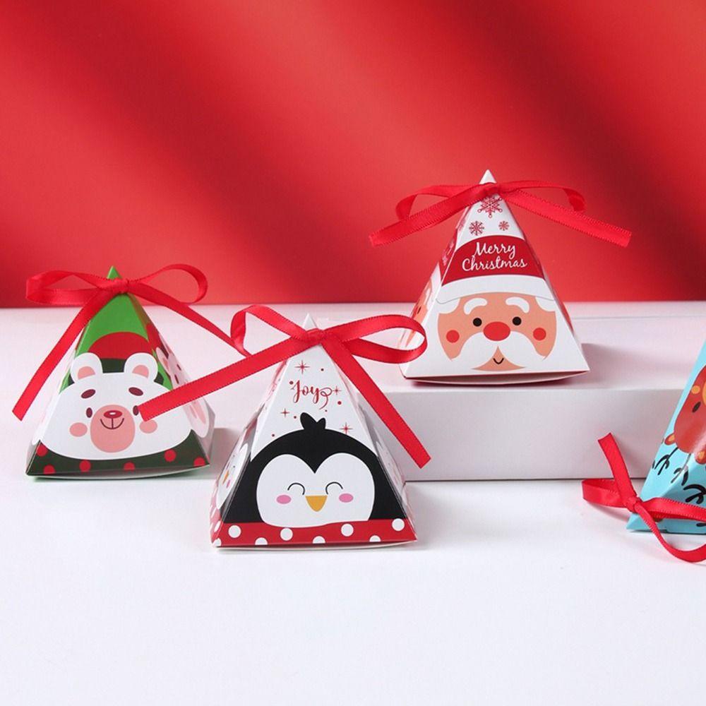 Triangle Shape Christmas Triangle Boxes Ornament Design Decorative Box Xmas Candy Gift Box Candy Box Gift Packaging