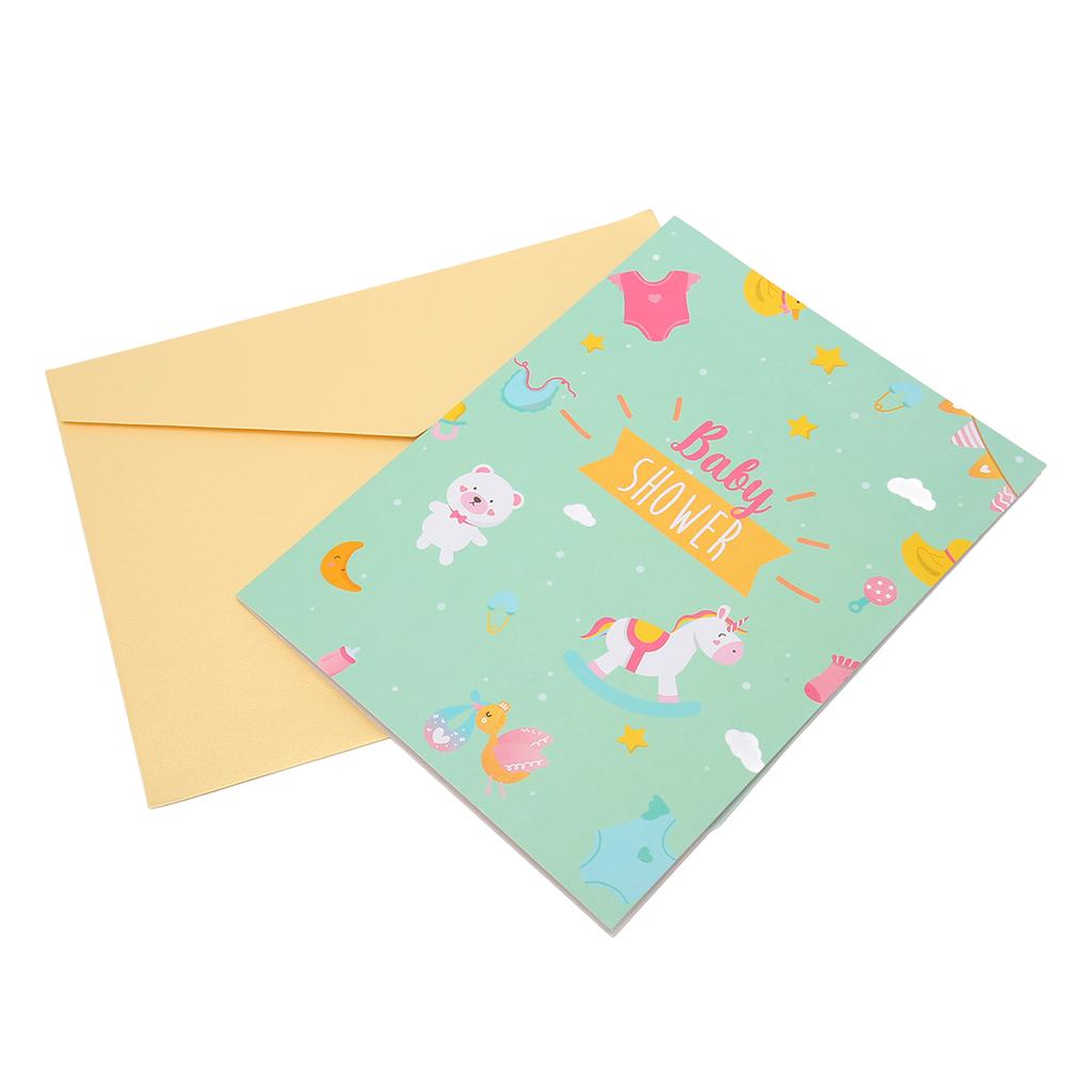 3D Baby Shower Card Cartoon Style Thick Paper Detailed Texture 3D Greeting Cards for Party A