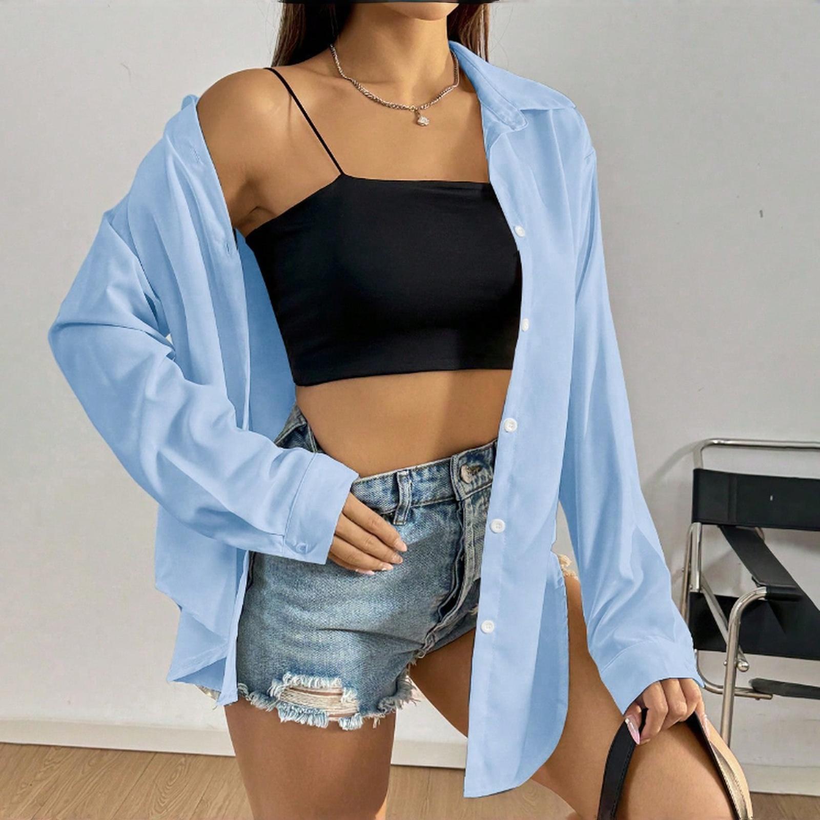 

Женская рубашка с пуговицами с цветочным принтом, повседневная рубашка с длинными рукавами, блузки, повседневные базовые топы больших размеров XS