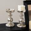 Simple European Style Glass Candle Holders Living Room Modern Decoration Glass Vase Bookshelf Decor Candle Stick Holder