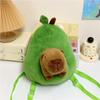 Capibara Kawaii con Mochila de Aguacate Dibujo Animado Muñeco de Peluche Capibara Peluche Creativo Bolsa de Frutas Cojín Esponjoso Almohada Regalo de Cumpleaños
