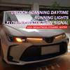 2X Flexible Strip Car LED DRL Sequential Dynamic Waterproof Flow White Yellow Blue Headlight Daytime Running Light Turn Signal